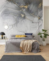 Komar Ink Gold Fluid Non Woven Wall Mural 300x280cm 6 Panels Ambiance | Yourdecoration.com