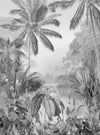 Komar Lac Tropical Black And White Non Woven Wall Mural 200x270cm 2 Panels | Yourdecoration.com
