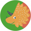 Komar Little Dino Trice Self Adhesive Wall Mural 125x125cm Round | Yourdecoration.com