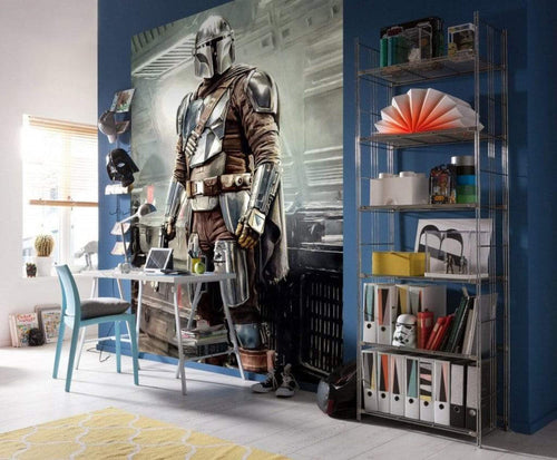 Komar Mandalorian Fight Posture Nonwoven Wall Mural 200x280cm 4 Parts Ambiance | Yourdecoration.com
