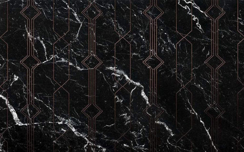 Komar Marble Black Non Woven Wall Mural 400x250cm 4 Panels | Yourdecoration.com