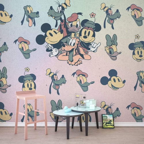 Komar Mickey Fab5 Non Woven Wall Mural 300x280cm 6 Panels Ambiance | Yourdecoration.com