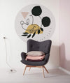 Komar Mickey Modern Art Self Adhesive Wall Mural 128x128cm Round Ambiance | Yourdecoration.com