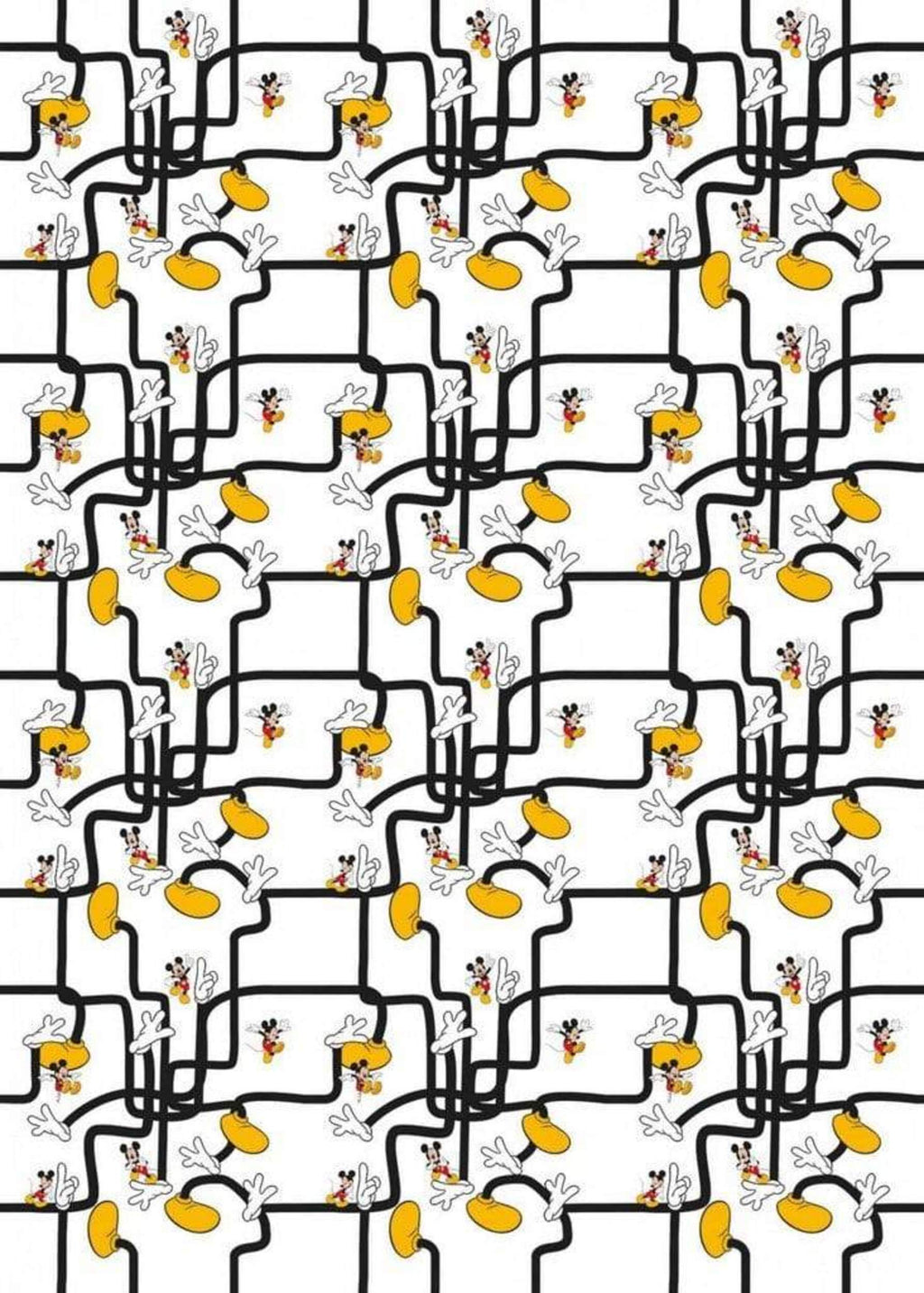 Komar Mickey Mouse Foot Labyrinth Non Woven Wall Mural 200x280cm 4 Panels | Yourdecoration.com