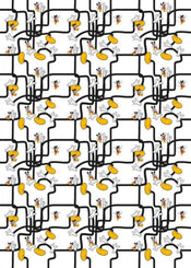 Komar Mickey Mouse Foot Labyrinth Non Woven Wall Mural 200x280cm 4 Panels | Yourdecoration.com