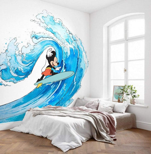 Komar Mickey Surfing Non Woven Wall Mural 300x280cm 6 Panels Ambiance | Yourdecoration.com
