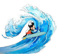 Komar Mickey Surfing Non Woven Wall Mural 300x280cm 6 Panels | Yourdecoration.com