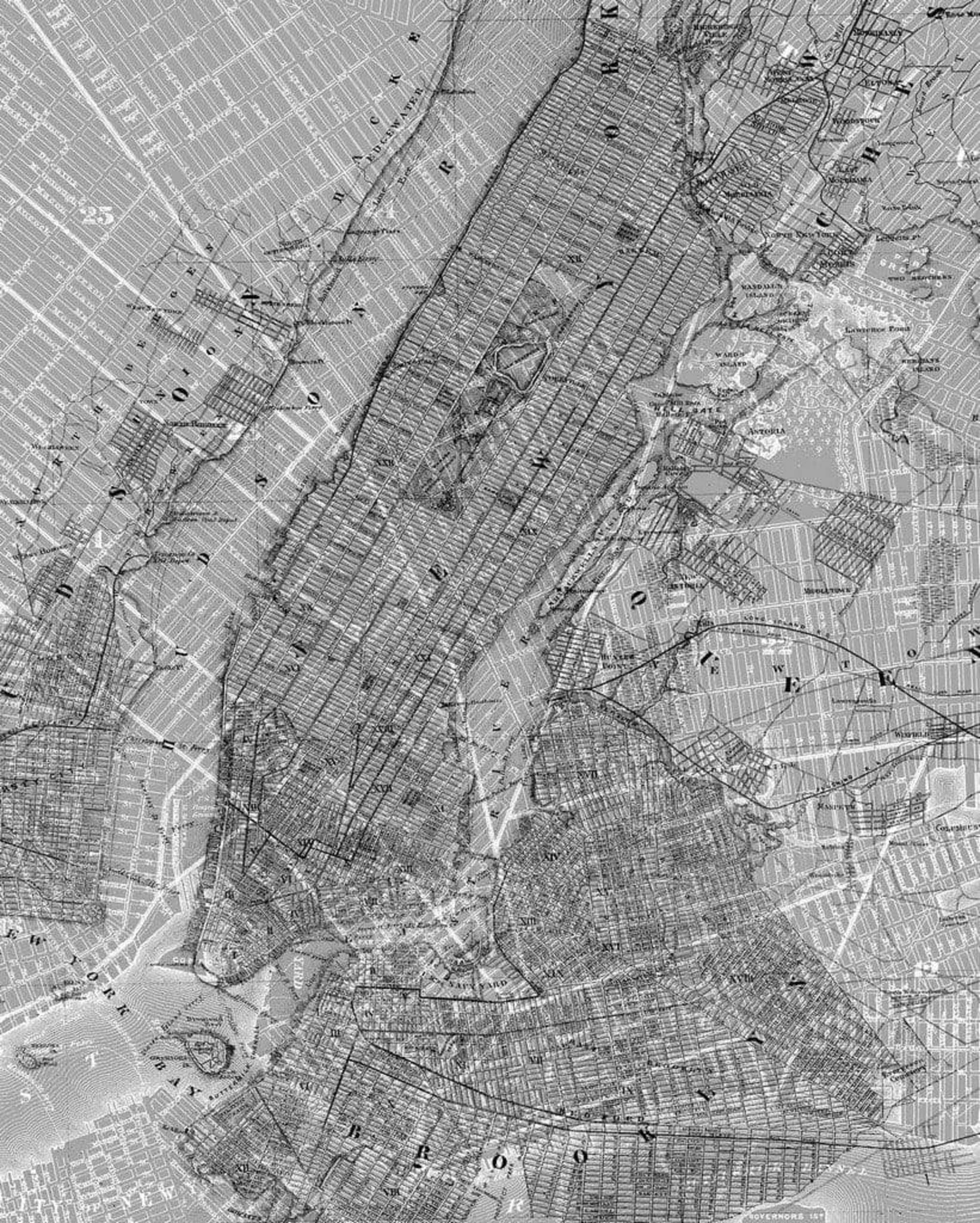 Komar NYC Map Non Woven Wall Mural 200x250cm 2 Panels | Yourdecoration.com