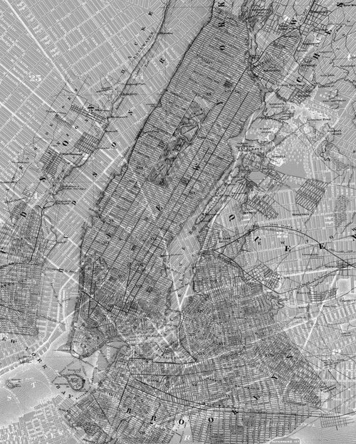 Komar NYC Map Non Woven Wall Mural 200x250cm 2 Panels | Yourdecoration.com