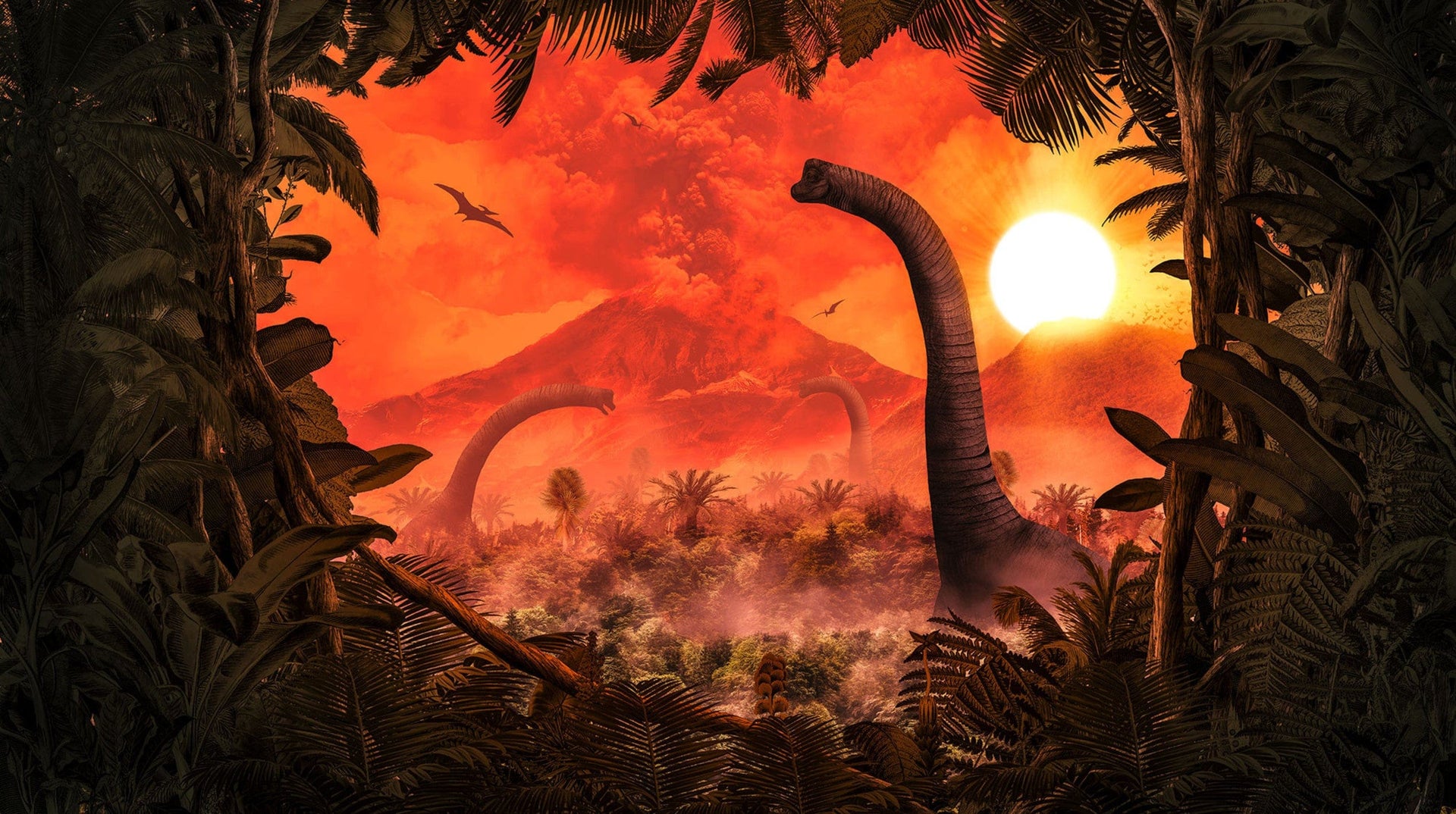 Komar Non Woven Wall Mural Iax10 0021 Brachiosaurus Panorama | Yourdecoration.com