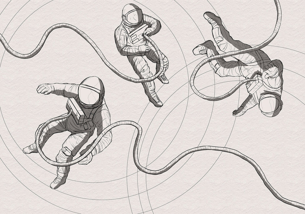 Komar Non Woven Wall Mural Iax8 0015 Extraordinary Astronauts | Yourdecoration.com