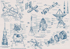 Komar Non Woven Wall Mural Iax8 0016 Spacecraft Architecture | Yourdecoration.com