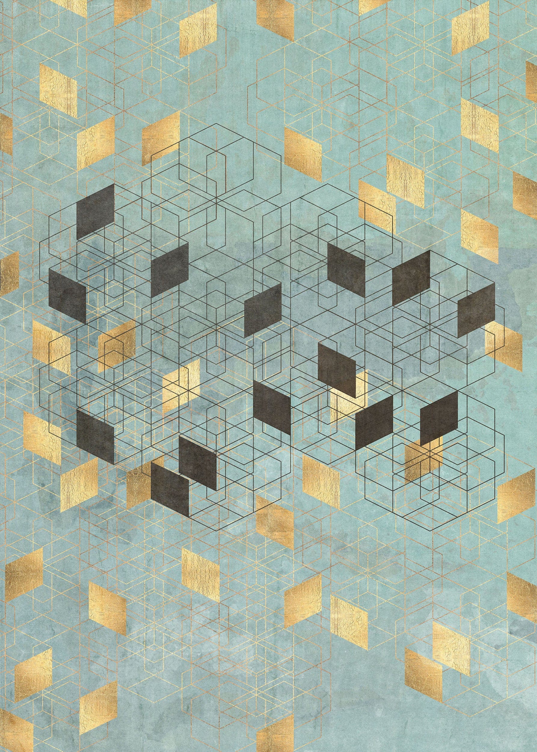 Komar Non Woven Wall Mural Inx4 049 Plaqué Or | Yourdecoration.com