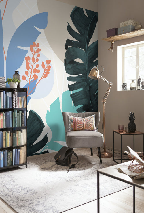 Komar Non Woven Wall Mural Inx6 085 Tropical Shapes Interieur | Yourdecoration.com