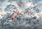 Komar Non Woven Wall Mural Inx8 053 Flamingos In The Sky | Yourdecoration.com