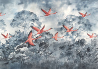 Komar Non Woven Wall Mural Inx8 053 Flamingos In The Sky | Yourdecoration.com