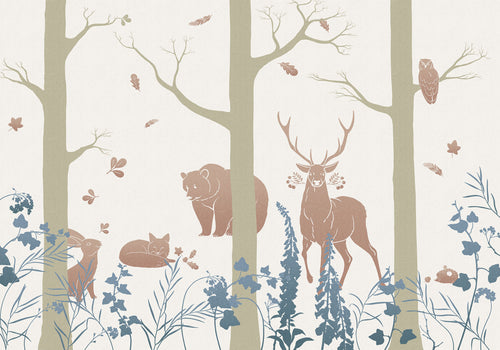 Komar Non Woven Wall Mural Inx8 065 Forest Animals | Yourdecoration.com