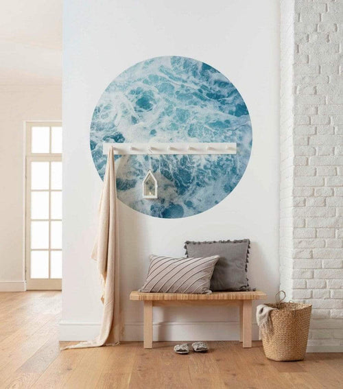 Komar Ocean Twist Wall Mural 125x125cm Round Ambiance | Yourdecoration.com