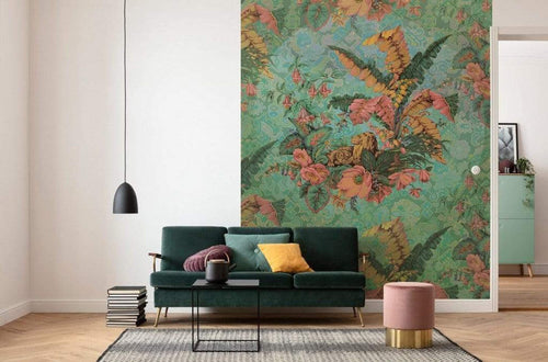 Komar Orient Rose Non Woven Wall Mural 200x270cm 4 Panels Ambiance | Yourdecoration.com