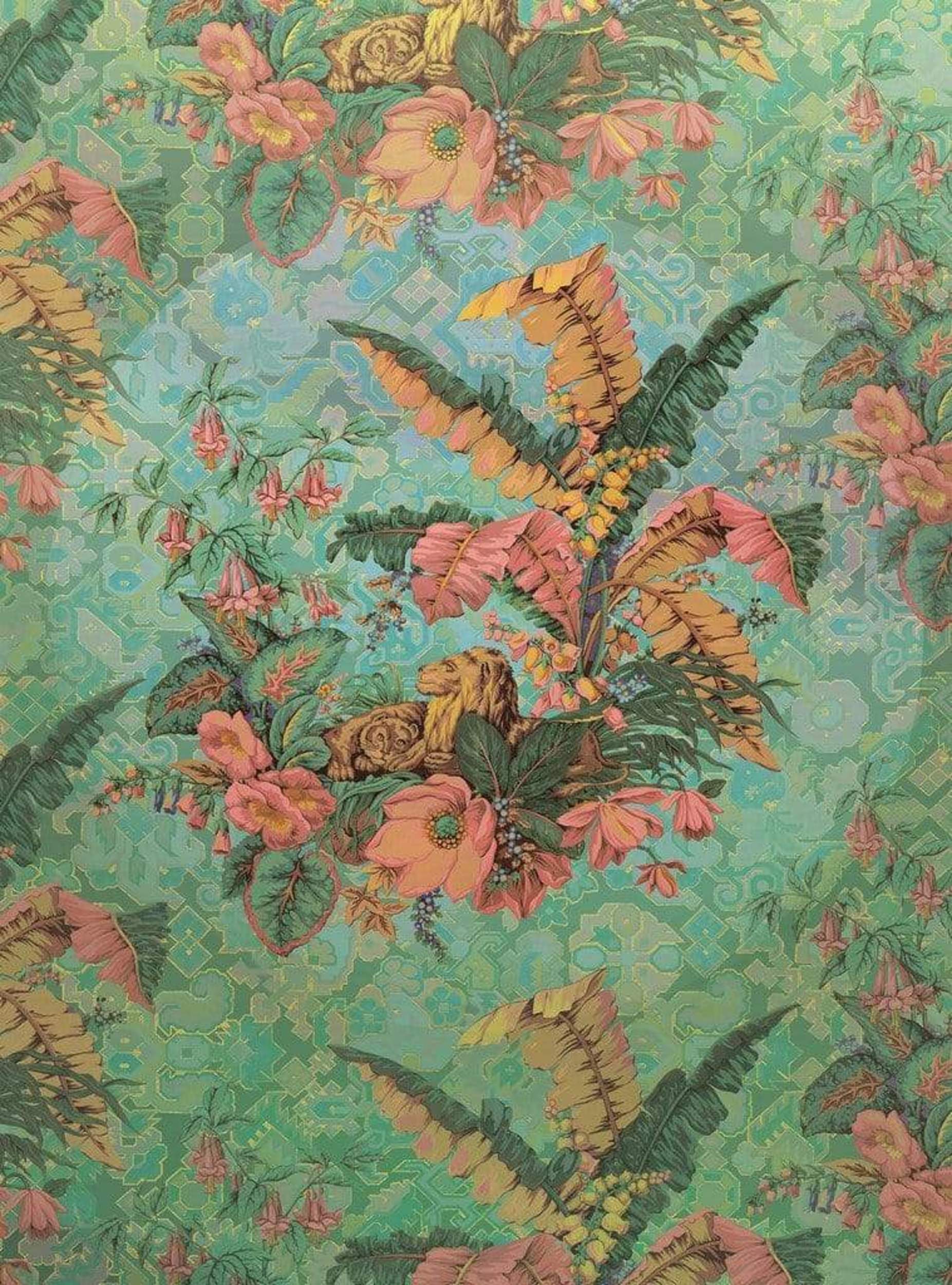Komar Orient Rose Non Woven Wall Mural 200x270cm 4 Panels | Yourdecoration.com
