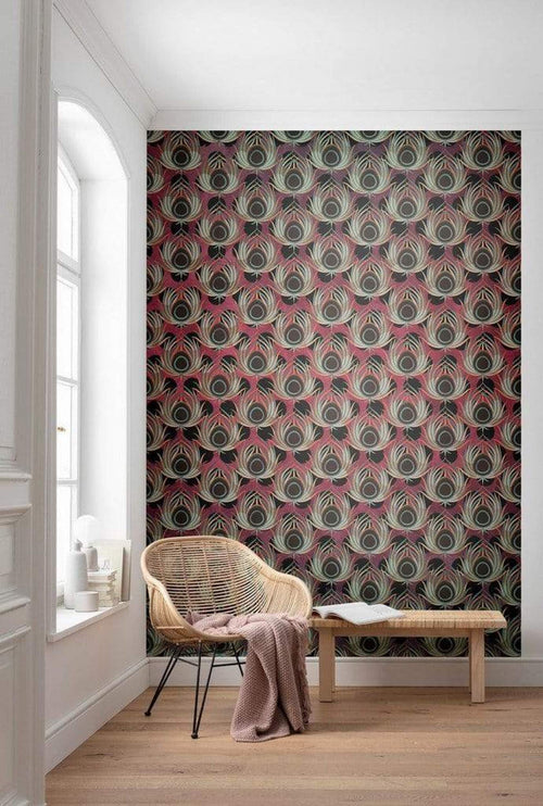 Komar Paon Rouge Non Woven Wall Mural 200x280cm 4 Panels Ambiance | Yourdecoration.com