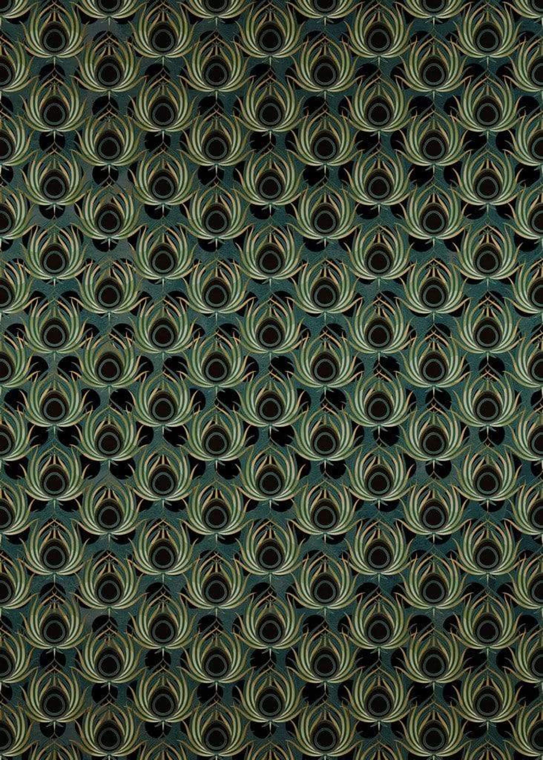 Komar Paon Vert Non Woven Wall Mural 200x280cm 4 Panels | Yourdecoration.com