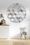 Komar Pastel Deluxe Wall Mural 125x125cm Round Ambiance | Yourdecoration.com