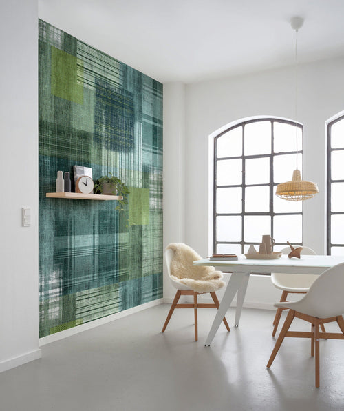 Komar Patchy Plaid Non Woven Wall Murals 200x250cm 2 panels Ambiance | Yourdecoration.com