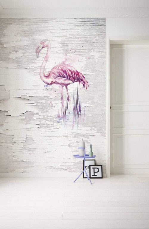Komar Pink Flamingo Non Woven Wall Mural 200x250cm 2 Panels Ambiance | Yourdecoration.com