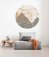 Komar Precious Peaks Wall Mural 125x125cm Round Ambiance | Yourdecoration.com