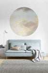 Komar Relic Clouds Wall Mural 125x125cm Round Ambiance | Yourdecoration.com