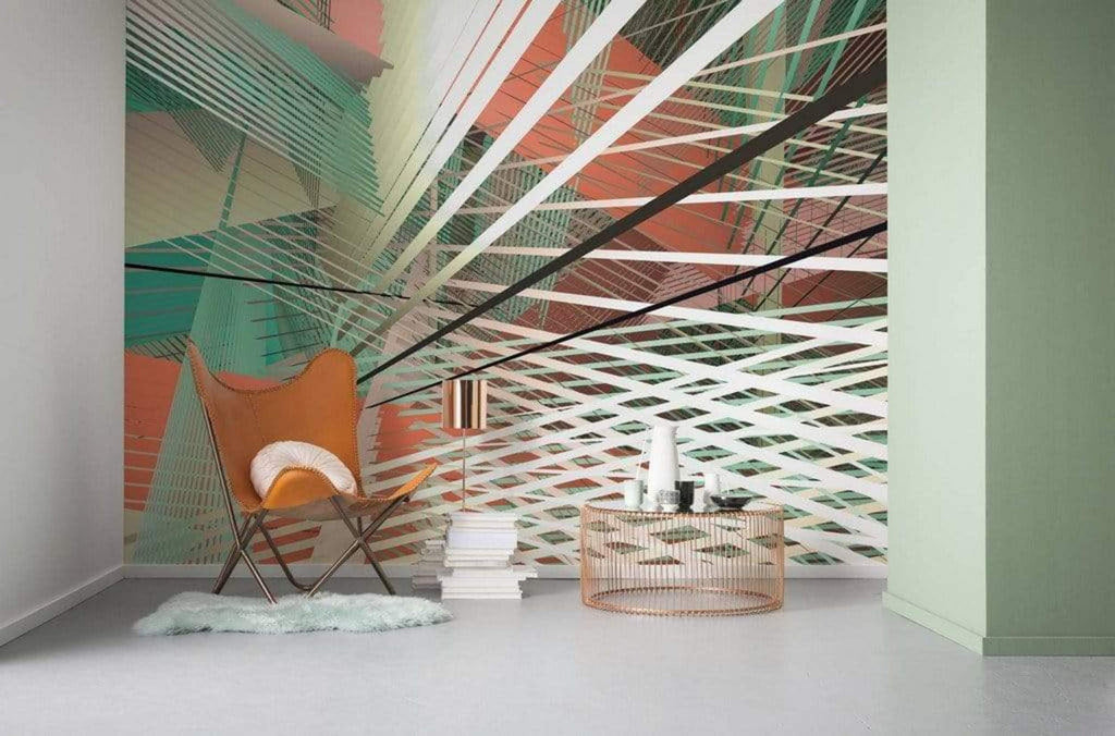 Komar Space Grid Autumn Non Woven Wall Mural 400x250cm 4 Panels Ambiance | Yourdecoration.com