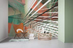 Komar Space Grid Autumn Non Woven Wall Mural 400x250cm 4 Panels Ambiance | Yourdecoration.com