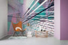 Komar Space Grid Spring Non Woven Wall Mural 400x250cm 4 Panels Ambiance | Yourdecoration.com