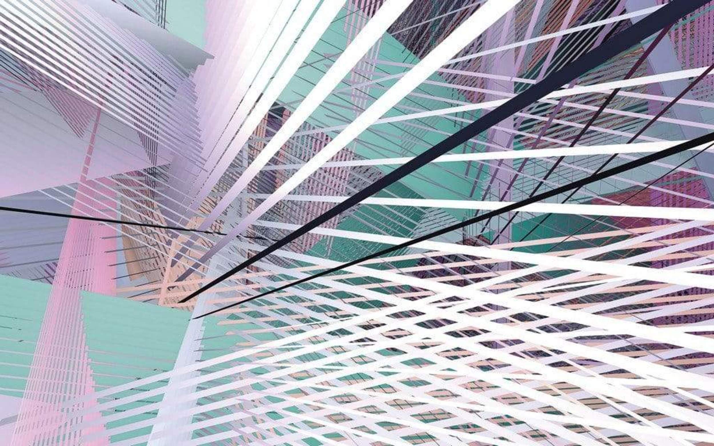 Komar Space Grid Spring Non Woven Wall Mural 400x250cm 4 Panels | Yourdecoration.com