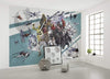 Komar Star Wars Cartoon Collage Wide Non Woven Wall Mural 400x280cm 8 Panels Ambiance | Yourdecoration.com