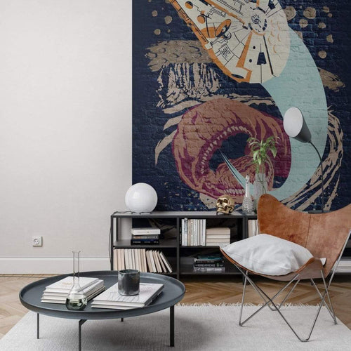 Komar Star Wars Classic Concrete Asteroid Worm Non Woven Wall Mural 200x280cm 4 Panels Ambiance | Yourdecoration.com