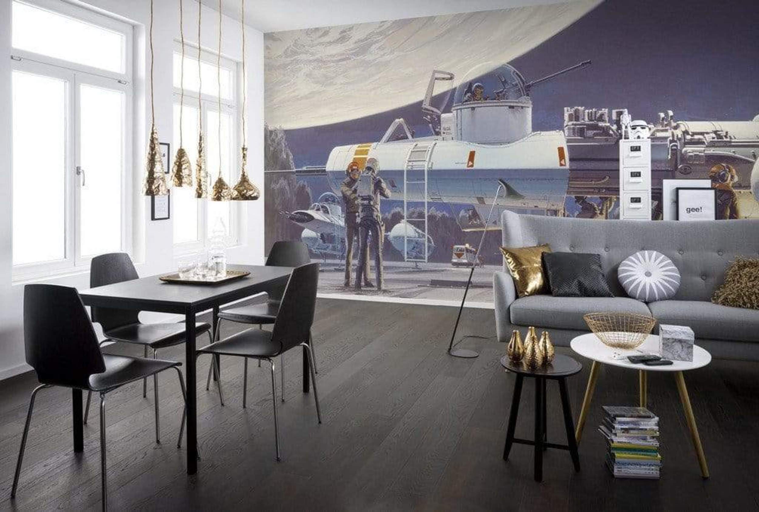 Komar Star Wars Classic RMQ Yavin Hangar Non Woven Wall Mural 500x250cm 10 Panels Ambiance | Yourdecoration.com