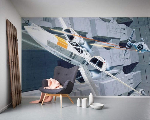 Komar Star Wars Classic RMQ X Wing vs TIE Fighter Non Woven Wall Mural 500x250cm 10 Panels Ambiance | Yourdecoration.com