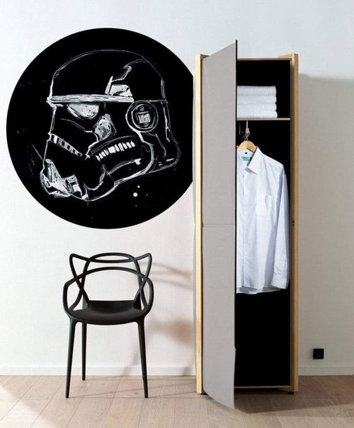 Komar Star Wars Ink Stormtrooper Self Adhesive Wall Mural 125x125cm Round Ambiance | Yourdecoration.com