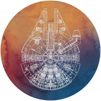 Komar Star Wars Millennium Falcon Self Adhesive Wall Mural 125x125cm Round | Yourdecoration.com