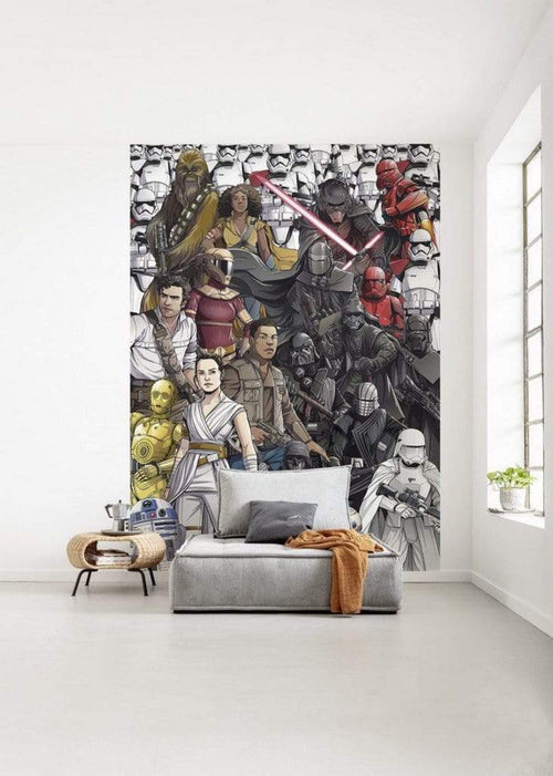 Komar Star Wars Retro Cartoon Non Woven Wall Mural 200x280cm 4 Panels Ambiance | Yourdecoration.com