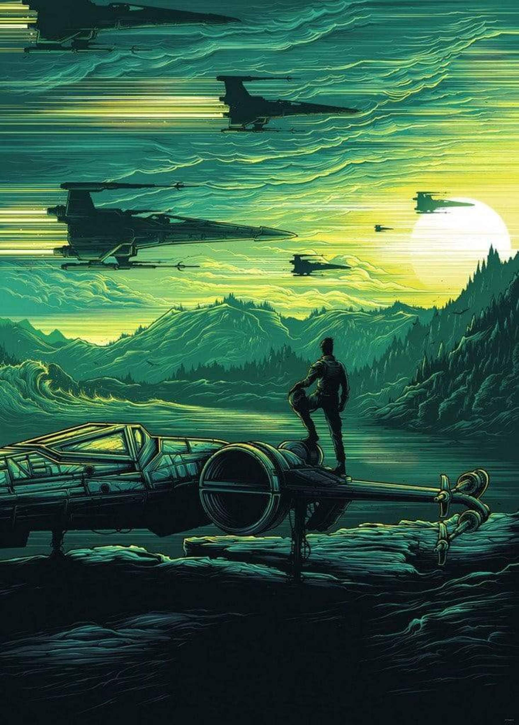 Komar Star Wars X Wing Assault Takodana Non Woven Wall Mural 200x280cm 4 Panels | Yourdecoration.com