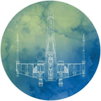Komar Star Wars X Wing Self Adhesive Wall Mural 128x128cm Round | Yourdecoration.com