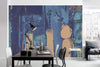 Komar Stems Blooming Blue Non Woven Wall Mural 500x280cm 5 Panels Ambiance | Yourdecoration.com