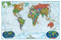 Komar The World Blue Frame Non Woven Wall Mural 200x130cm 4 Panels | Yourdecoration.com