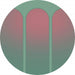 Komar Three Doors Wall Mural 125x125cm Round | Yourdecoration.com