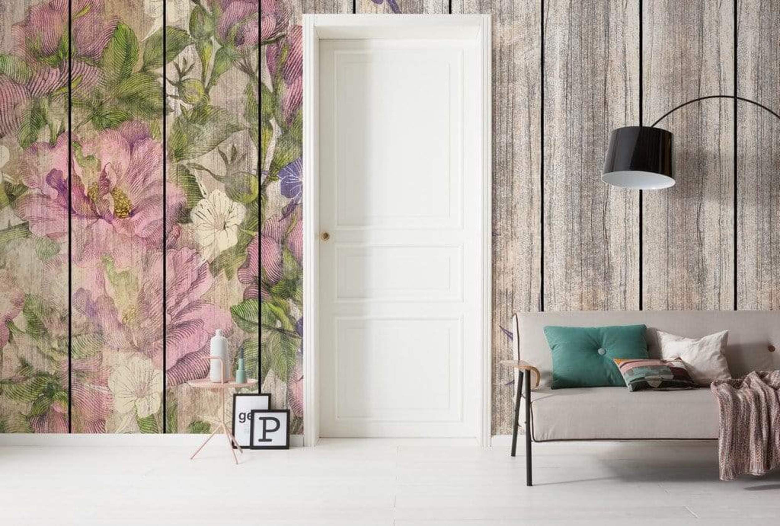 Komar Vintage Rose Non Woven Wall Mural 400x250cm 4 Panels Ambiance | Yourdecoration.com