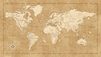 Komar Vintage World Map Non Woven Wall Mural 500x280cm 10 Panels | Yourdecoration.com