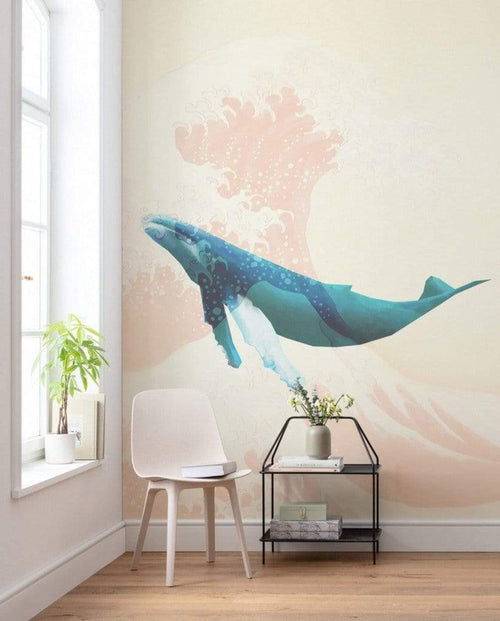 Komar Whale Voyage Non Woven Wall Mural 200x280cm 4 Panels Ambiance | Yourdecoration.com